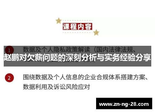 赵鹏对欠薪问题的深刻分析与实务经验分享